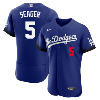 Men's - Flex Base Corey Seager Los Angeles Dodgers 2021 City Connect Stitched Jersey