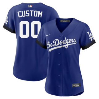 Women Custom Los Angeles Dodgers 2021 City Connect Stitched Jersey
