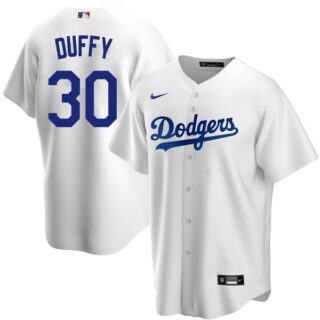 Men's Los Angeles Dodgers #30 Danny Duffy Cool Base Jersey Stitched - White
