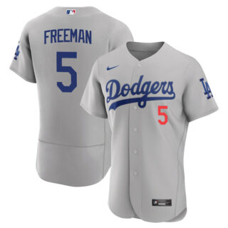 Men's Freddie Freeman Los Angeles Dodgers Gray Stitched Jersey Gray