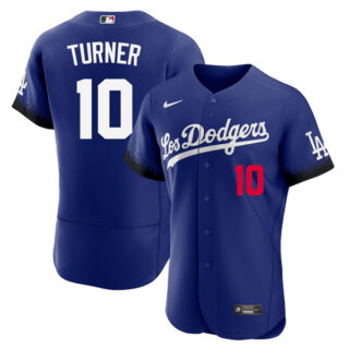 Men's Flex Base Justin Turner Los Angeles Dodgers 2021 City Connect Stitched Jersey - LosDodgers