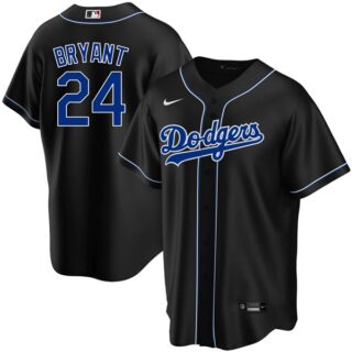 Men's - Cool Base Kobe Bryant Los Angeles Dodgers Black Fashion Jersey Stitched