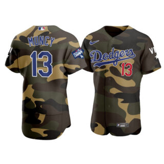 Men's Los Angeles Dodgers #13 Max Muncy Flex Base Jersey Stitched Camo