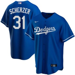 Men's Los Angeles Dodgers #31 Max Scherzer Cool Base Jersey Stitched - Royal