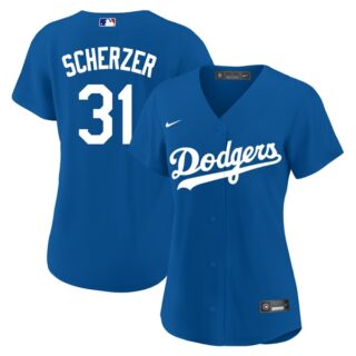 Women's Los Angeles Dodgers #31 Max Scherzer Cool Base Jersey Stitched - Royal