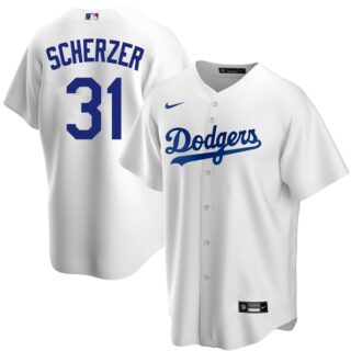 Men's Los Angeles Dodgers #31 Max Scherzer Cool Base Jersey Stitched - White