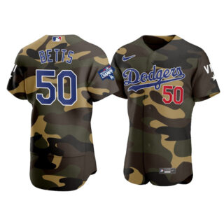 Men's Los Angeles Dodgers #50 Mookie Betts Flex Base Jersey Stitched Camo