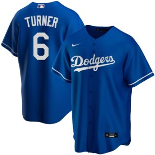 Men's Los Angeles Dodgers #6 Trea Turner Cool Base Jersey Stitched - Royal