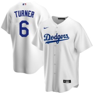 Men's Los Angeles Dodgers #6 Trea Turner Cool Base Jersey Stitched - White