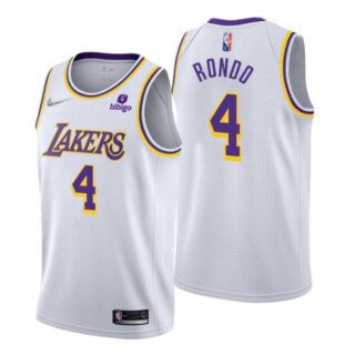Men's Rajon Rondo Los Angeles Lakers 75th Anniversary Diamond Jersey White Association