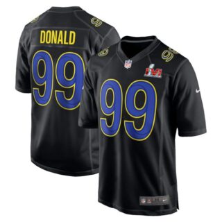 Men's Aaron Donald Los Angeles Rams 2022 Super Bowl LVI Black Bound Game Stitched Jersey