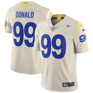 Men's Aaron Donald Los Angeles Rams Vapor Limited White Jersey Stitched Bone