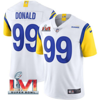Men's Aaron Donald Los Angeles Rams 2022 Super Bowl LVI Vapor Limited Stitched Jersey White