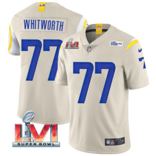 Men's Andrew Whitworth Los Angeles Rams 2022 Super Bowl LVI Vapor Limited Stitched Jersey Bone