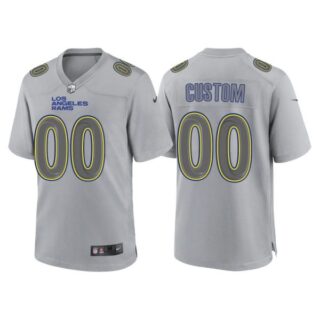 Men's Los Angeles Rams Custom Gray Atmosphere Fashion Stitched Jersey