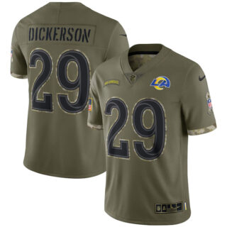 Youth Eric Dickerson Los Angeles Rams Olive 2022 Salute To Service Jersey Stitched
