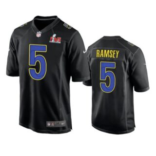 Men's Jalen Ramsey Los Angeles Rams 2022 Super Bowl LVI Black Bound Game Stitched Jersey
