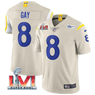 Men's Matt Gay Los Angeles Rams 2022 Super Bowl LVI Vapor Limited Stitched Jersey Bone