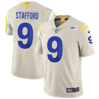 Men's Matthew Stafford Los Angeles Rams Vapor Limited White Jersey Stitched Bone