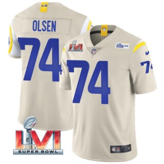 Men's Merlin Olsen Los Angeles Rams 2022 Super Bowl LVI Vapor Limited Stitched Jersey Bone