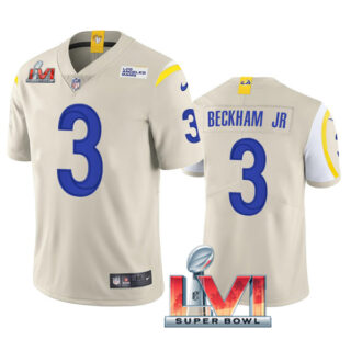 Youth Odell Beckham Jr. Los Angeles Rams 2022 Super Bowl LVI Vapor Limited Stitched Jersey Bone