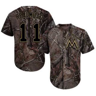 marlins #11 JT Realmuto Camo Realtree Collection Cool Base Stitched Baseball Jersey
