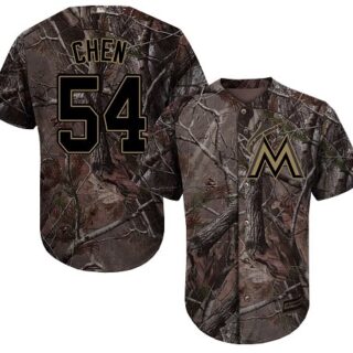 marlins #54 Wei-Yin Chen Camo Realtree Collection Cool Base Stitched Baseball Jersey