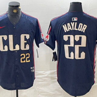 men's cleveland guardians #22 josh naylor navy 2024 city connect limited stitched baseball jersey