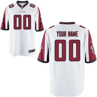 Men's Atlanta Falcons Customized Game White Jersey