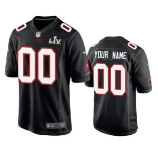 Men Custom Tampa Bay Buccaneers Black Bound Game Jersey Stitched