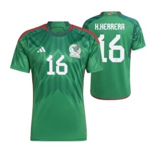 Men's Hector Herrera Mexico National Team Green Home Soccer Jersey 2022-23