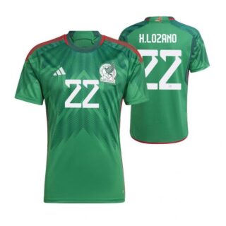 Men's Hirving Lozano Mexico National Team Green Home Soccer Jersey 2022-23