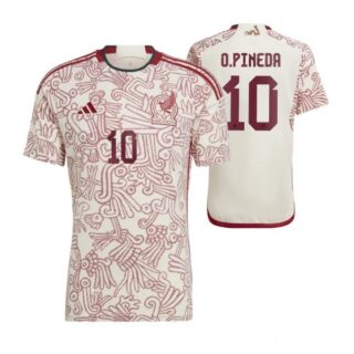 Men's Orbelin Pineda Mexico National Team White Away Soccer Jersey 2022-23