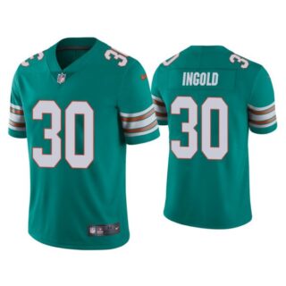 Men's Alec Ingold Miami Dolphins Throwback Limited Stitched Jersey Aqua