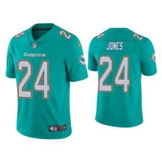 Men's Byron Jones Miami Dolphins Vapor Limited Stitched Jersey Aqua