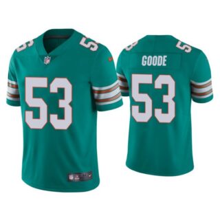 Men's Cameron Goode Miami Dolphins Throwback Limited Stitched Jersey Aqua
