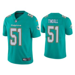 Men's Channing Tindall Miami Dolphins Vapor Limited Stitched Jersey Aqua