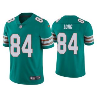 Men's Hunter Long Miami Dolphins Throwback Limited Stitched Jersey Aqua