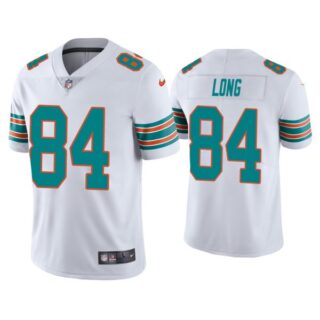 Men's Hunter Long Miami Dolphins Throwback Limited Stitched Jersey White