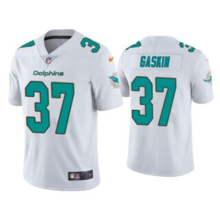 Men's Myles Gaskin Miami Dolphins Vapor Limited Stitched Jersey White