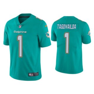 Men's Tua Tagovailoa Miami Dolphins Vapor Limited Stitched Jersey Aqua