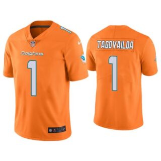 Men's Tua Tagovailoa Miami Dolphins Color Rush Limited Stitched Jersey Orange