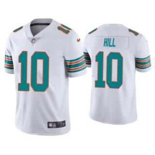 Men's Tyreek Hill Miami Dolphins Throwback Limited Stitched Jersey White