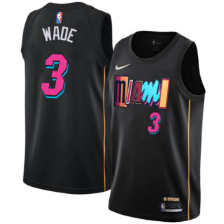 Men's Dwyane Wade Miami Heat Black City Edition 75th Anniversary Diamond Jersey Stitched