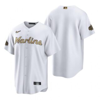 Men's Cool Base Miami Marlins 2022 MLB All-Star Game White Stitched Jersey