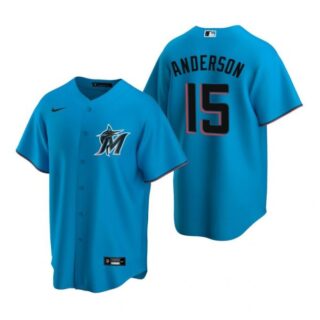 Men's Brian Anderson Miami Marlins Cool Base Jersey Black,Blue