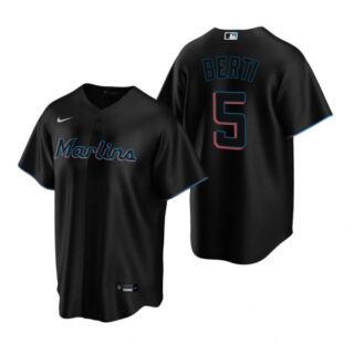 Men's Jon Berti Miami Marlins Cool Base Jersey Black