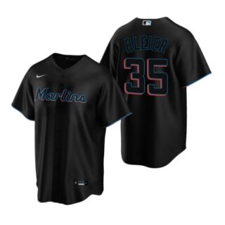 Men's Richard Bleier Miami Marlins Cool Base Jersey Black