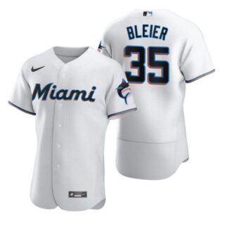 Men's Richard Bleier Miami Marlins Flex Base Jersey White