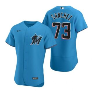 Men's Sixto Sanchez Miami Marlins Flex Base Jersey Blue